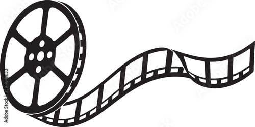 film strip, film reel movie vector art, film strip frame silhouette vector illustration