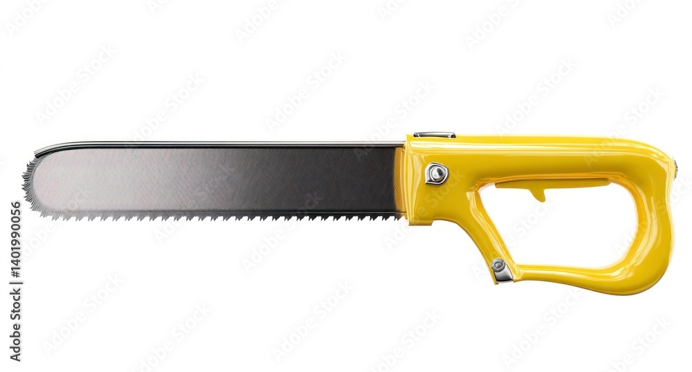 Hand Saw with Yellow Handle Isolated for Carpentry and Woodworking Projects Hand Saw with Yellow Handle Isolated for Carpentry and Woodworking Projects