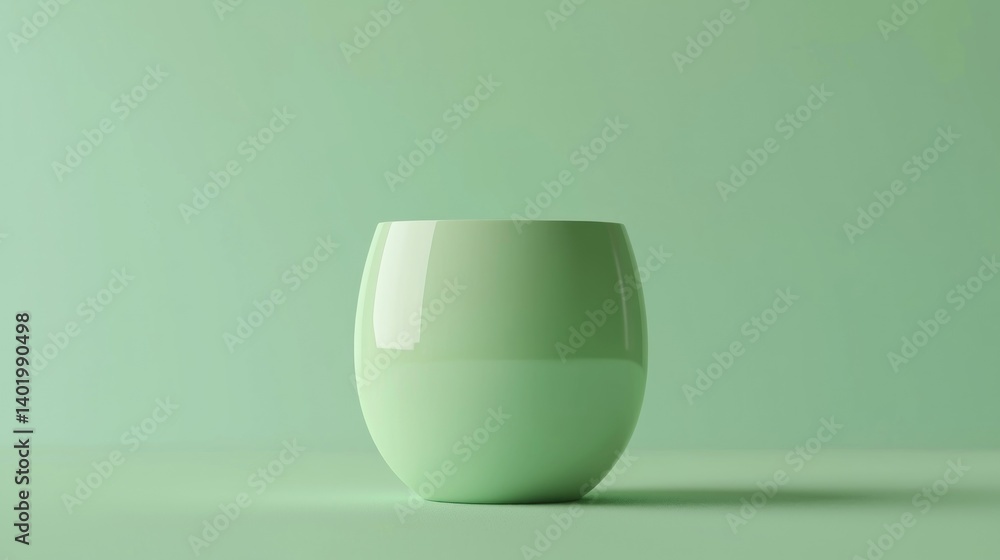 Mint green, single, rounded, glass, minimalist studio shot Mint green, single, rounded, glass, minimalist studio shot