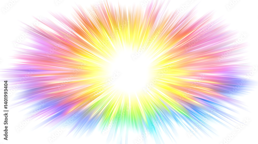 Fototapeta premium A bright light with a rainbow color