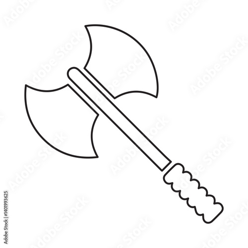 axe weapon line icon