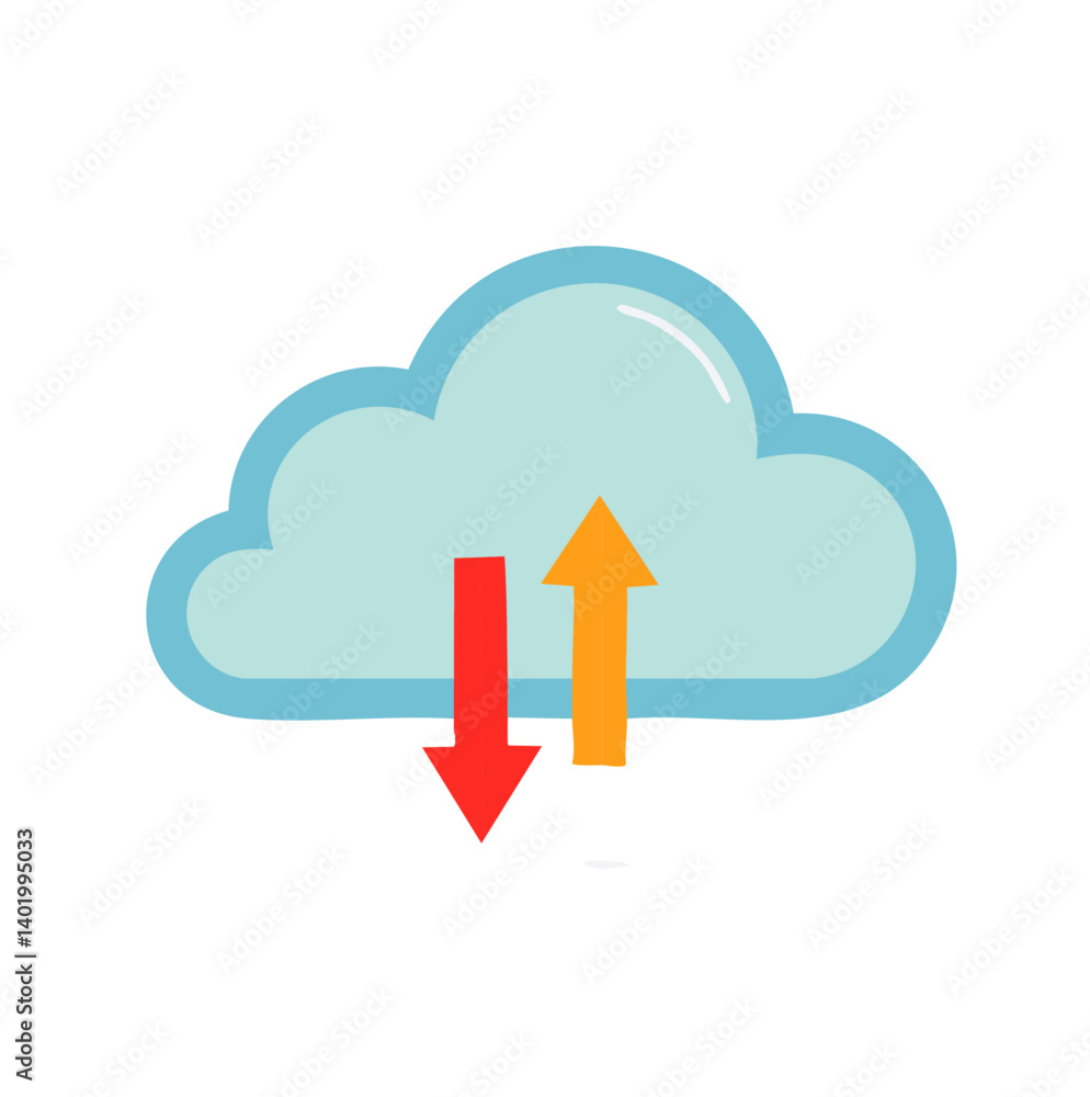 Cloud Icon with Up and Down Arrows Representing Data Transfer
Cloud Icon with Up and Down Arrows Representing Data Transfer