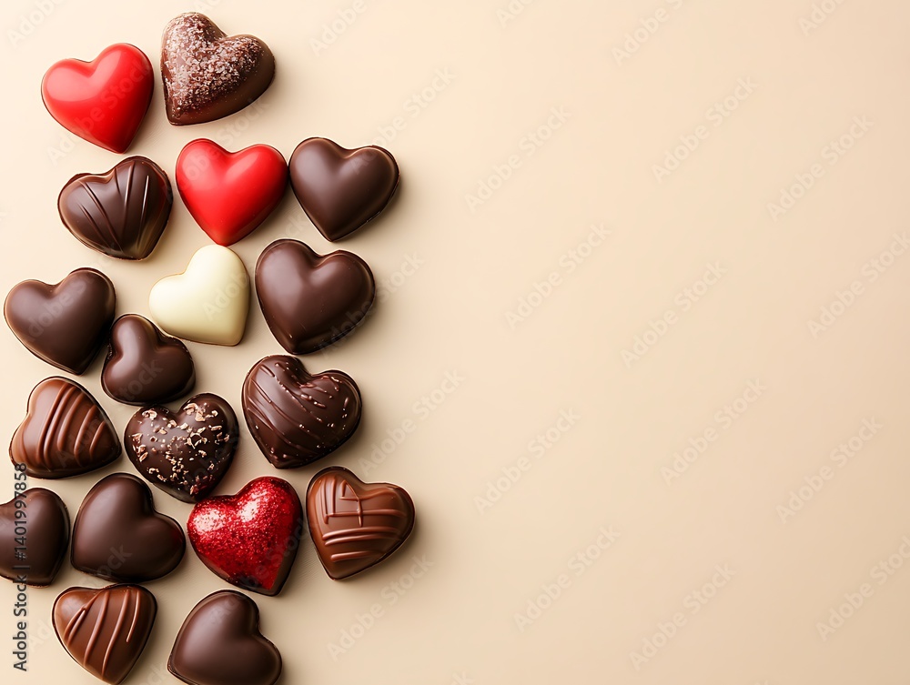 Heart Chocolates on Beige (1)