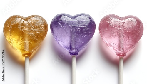 Obraz na płótnie Heart Lollipops on White (1) w salonie