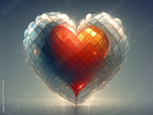 Obraz na płótnie Heart of Tiles 3D Design w salonie