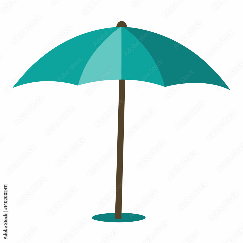 Obraz premium beach umbrella silhouette vector illustration