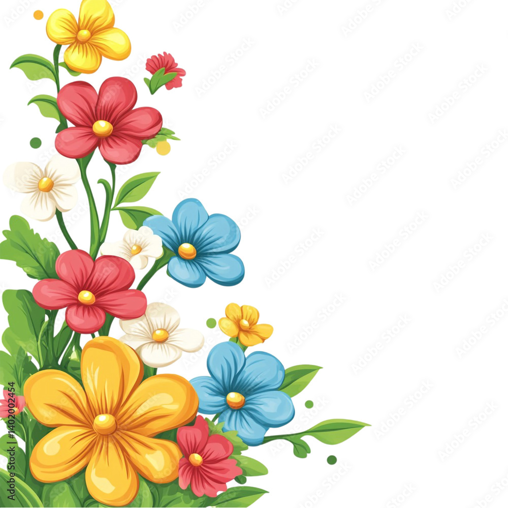 Vibrant colorful flowers blooming joyfully in spring Vibrant colorful flowers blooming joyfully in spring