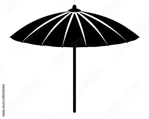 beach umbrella silhouette vector illustration