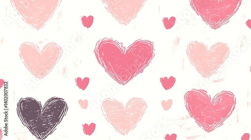 Obraz na płótnie Hearts Pattern Background (1) w salonie