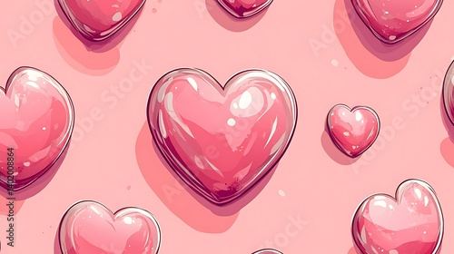 Obraz na płótnie Hearts Pattern Background w salonie