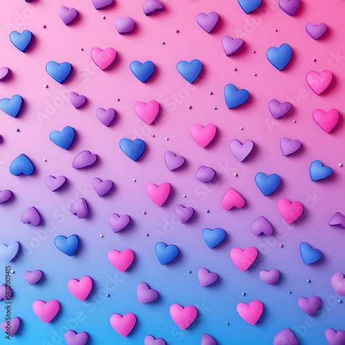 Hearts Pattern Gradient Background