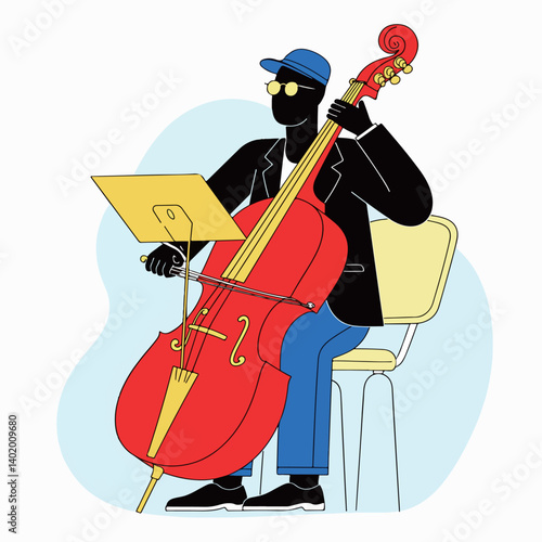 Cellist Playing Cello