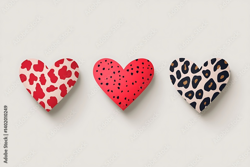 Hearts with animal print