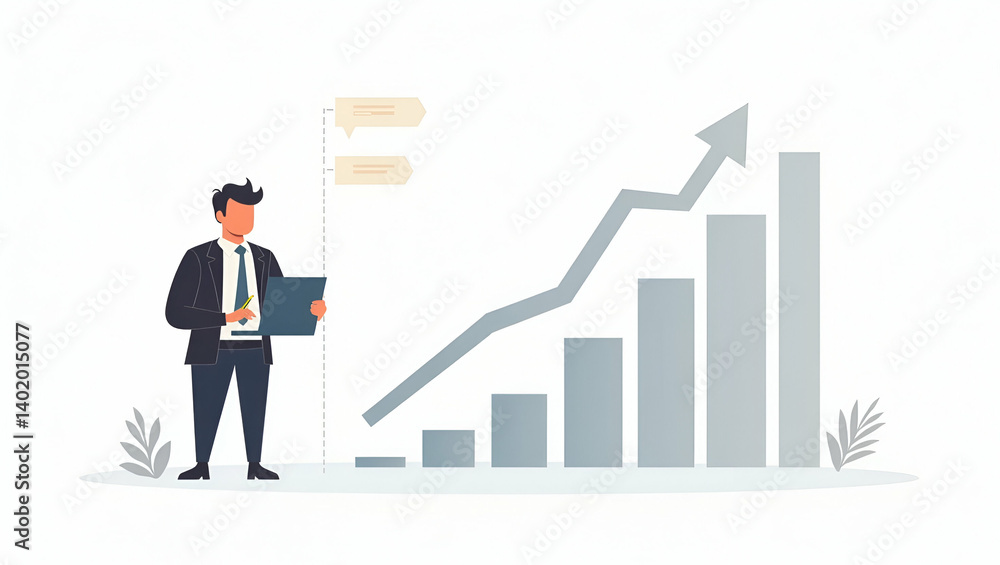 Flat Vector Illustration: Analyzing Financial Performance with Revenue Streams, Operational Costs, and Profit Margins for Strategic Business Planning and Growth Flat Vector Illustration: Analyzing Financial Performance with Revenue Streams, Operational Costs, and Profit Margins for Strategic Business Planning and Growth