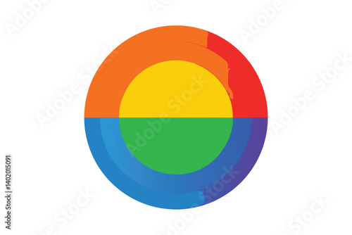 Rainbow colored circle fading into background vector illustration