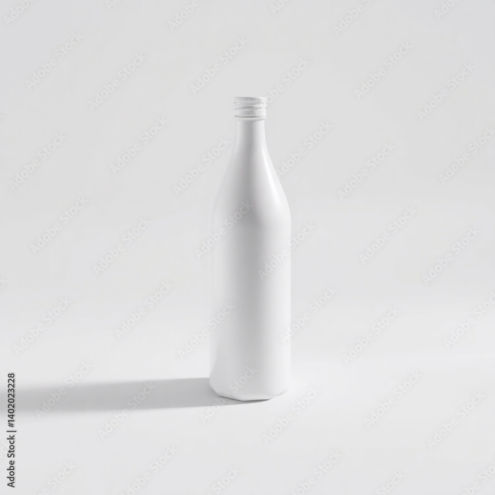 Minimalist White Bottle, Mockup Background Minimalist White Bottle, Mockup Background