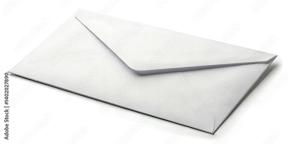 Open white envelope isolated on white background, a blank paper object for business mail Open white envelope isolated on white background, a blank paper object for business mail