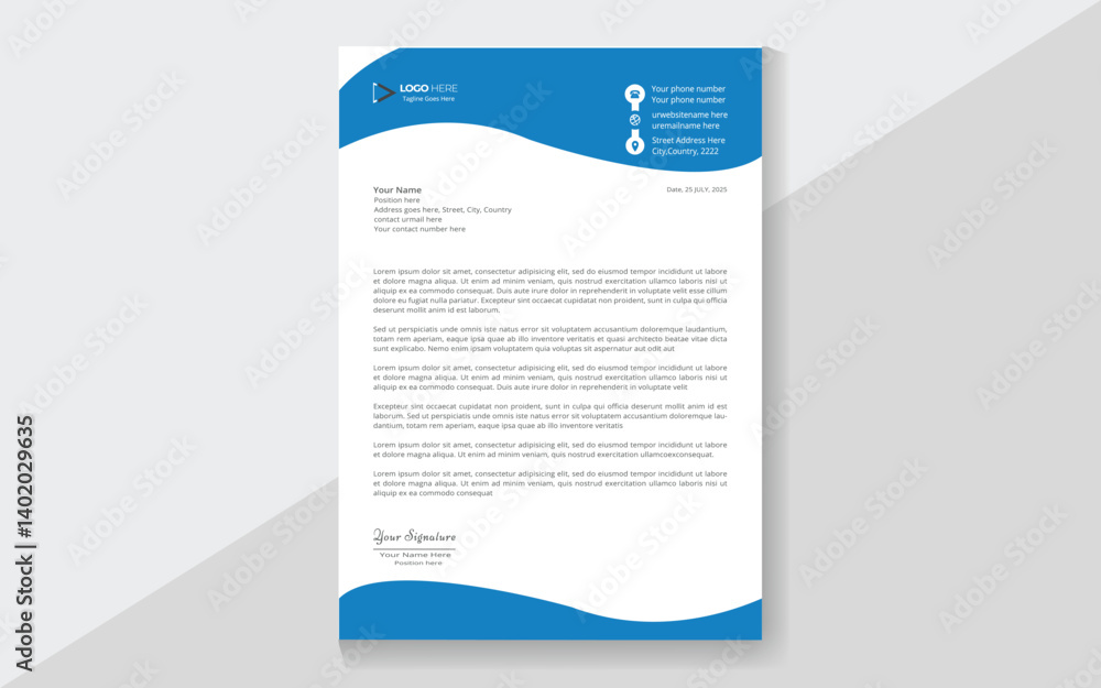 Obraz premium Corporate and official business letterhead template design
