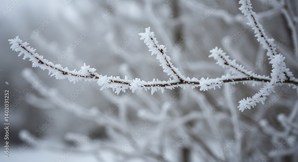 Obraz premium Winter's Crystal Embrace AI Generated