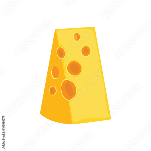 Set of cheese parts and slices isolated on a white background. Cheese food flat icon. Vector Head of cheese in flat style isolated on white background. Dairy product. Holland swiss milk product