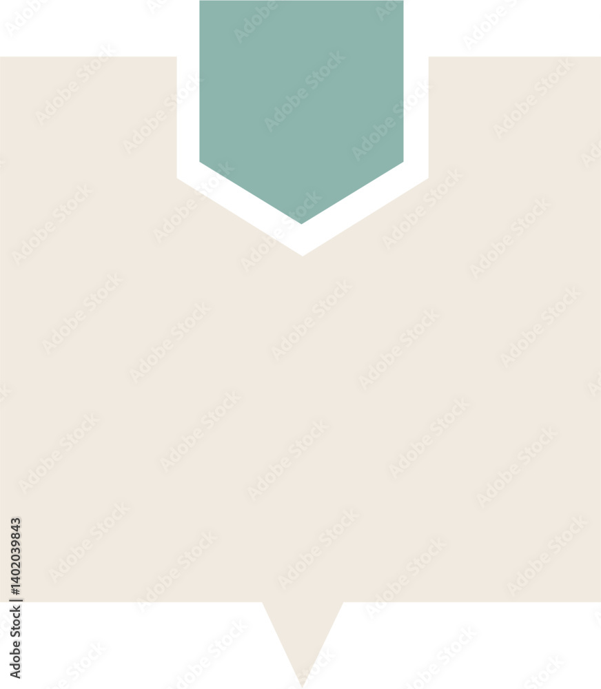 Abstract Beige Speech Bubble with Teal Hexagon Pointer Abstract Beige Speech Bubble with Teal Hexagon Pointer