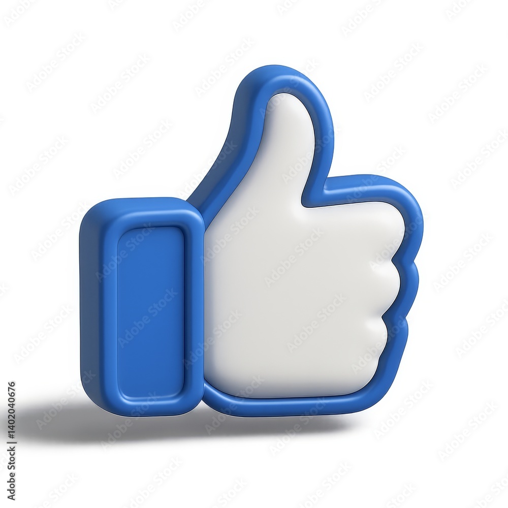 3D Blue Like Icon in Simple Design for Modern Digital Communication 3D Blue Like Icon in Simple Design for Modern Digital Communication