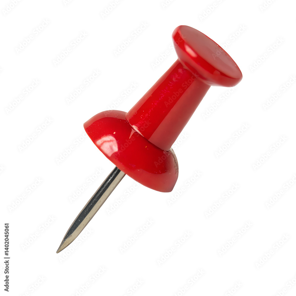 Red push pin isolated on transparent background Red push pin isolated on transparent background