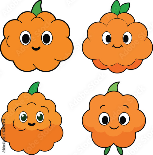 Cute cloudberry cartoon vector