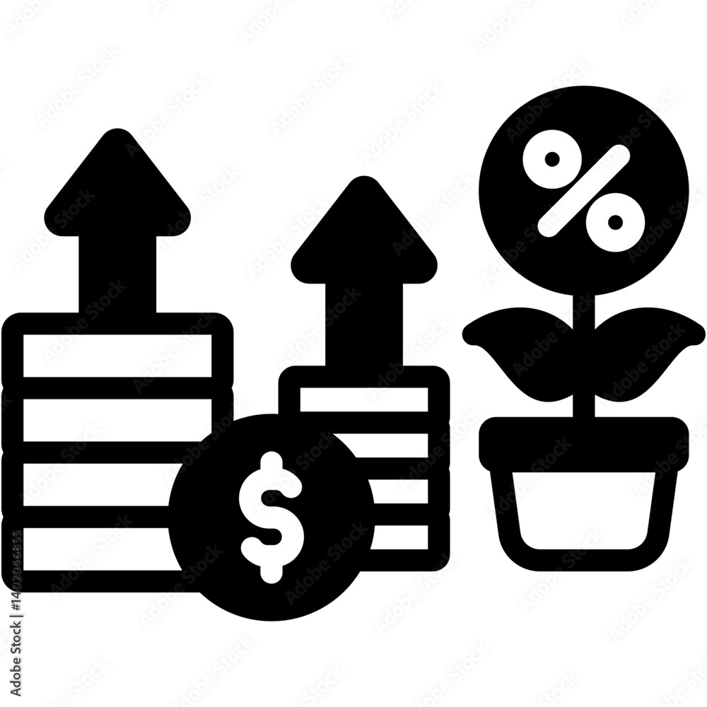 Fototapeta premium Bank Interest Icon