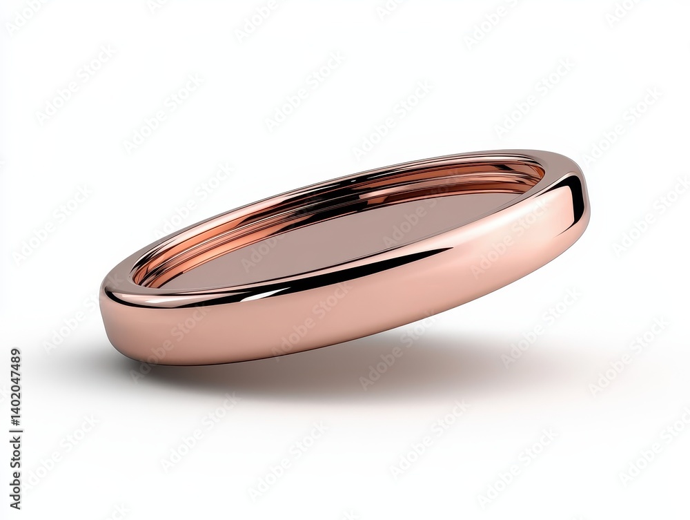 Rose Gold Metallic Ring Smooth Simple Elegant Design on White Rose Gold Metallic Ring Smooth Simple Elegant Design on White