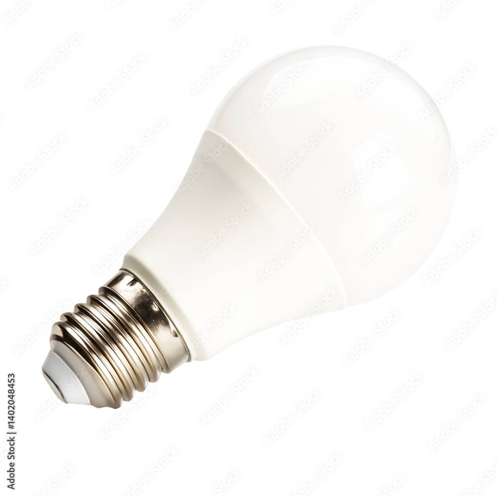Energy Efficient LED Light Bulb, A-Shaped, White, Studio Shot, Isolated on White Background Energy Efficient LED Light Bulb, A-Shaped, White, Studio Shot, Isolated on White Background