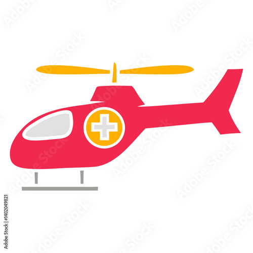 airplane helicopter rescue icon vector 