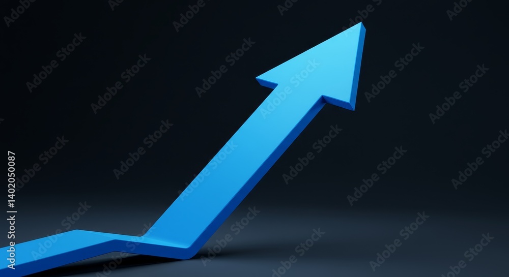 Arrow of Progress: A Striking Blue Symbol - Symbolizes growth, success, upward trend, progress, and future potential. A powerful visual for business concepts Arrow of Progress: A Striking Blue Symbol - Symbolizes growth, success, upward trend, progress, and future potential. A powerful visual for business concepts