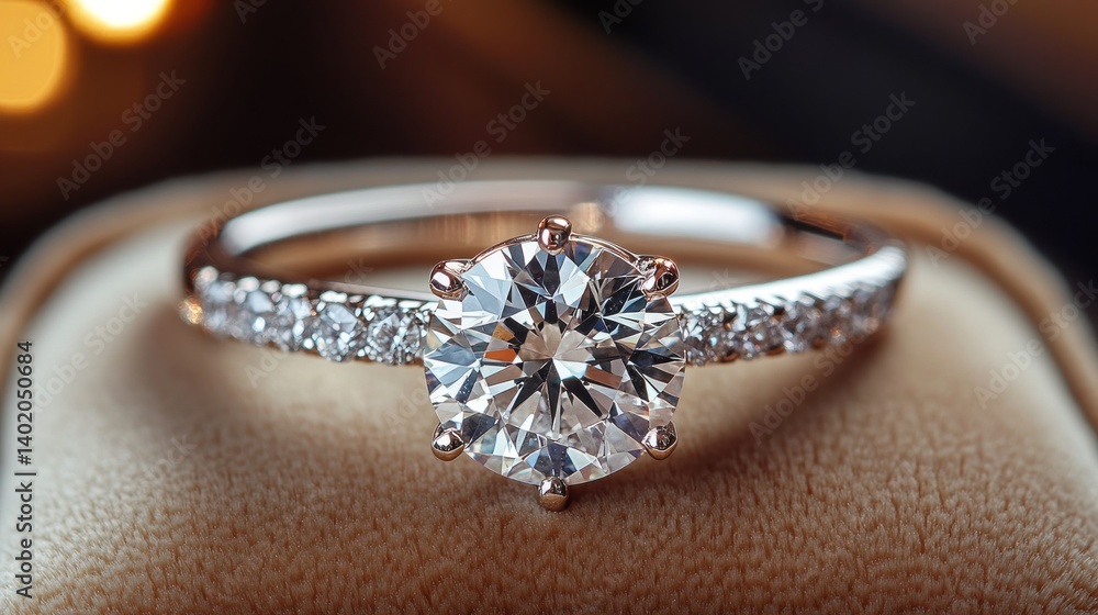 Sparkling Diamond Engagement Ring in its Case Sparkling Diamond Engagement Ring in its Case