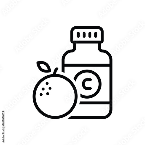 Black line icon for vitamins
