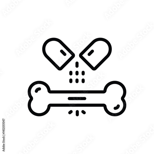 Black line icon for calcium
