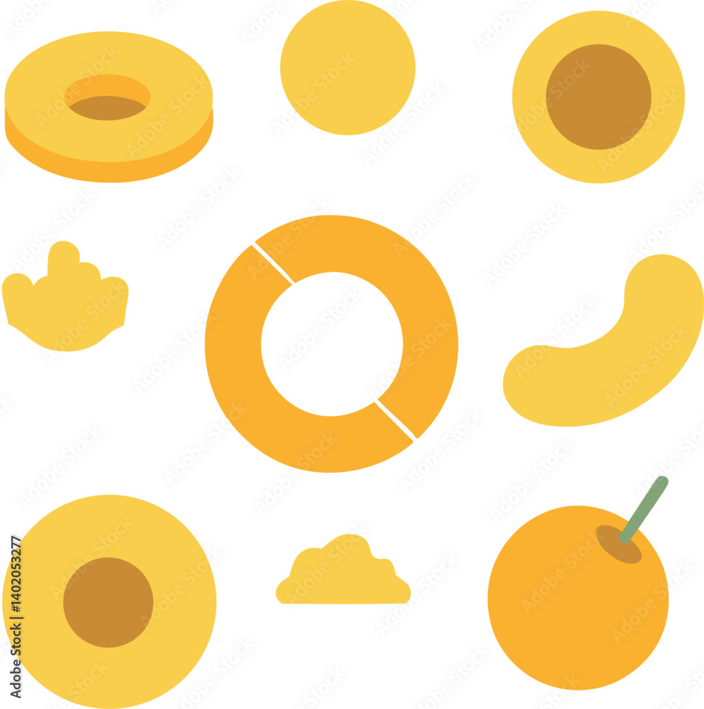 different-onion-ring-vector-element-set different-onion-ring-vector-element-set