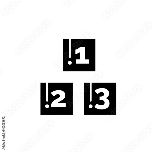 Number Blocks Vector Icon Stock Illustration