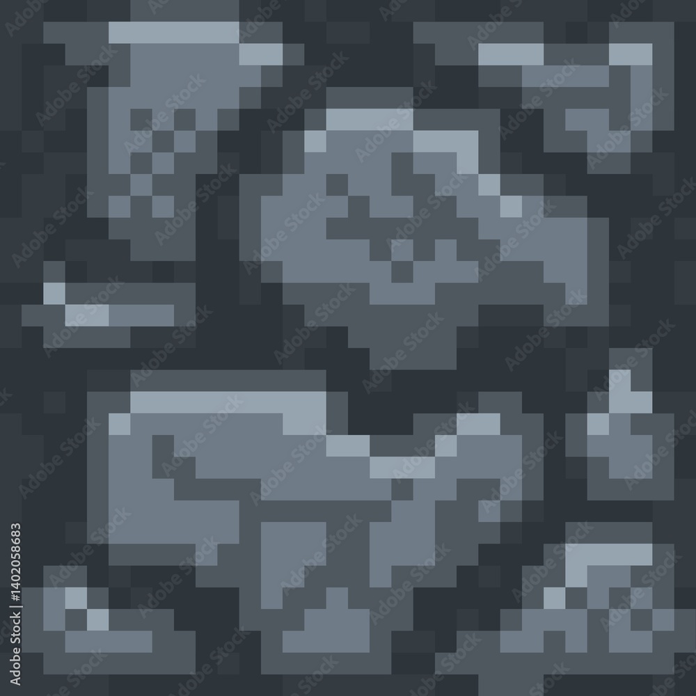Background of rocks abstract surface block with pixel art style graphic for videogame assets Background of rocks abstract surface block with pixel art style graphic for videogame assets