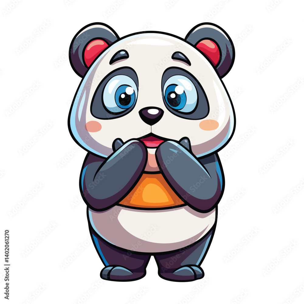 Naklejka premium Cute Panda Expressing Surprise