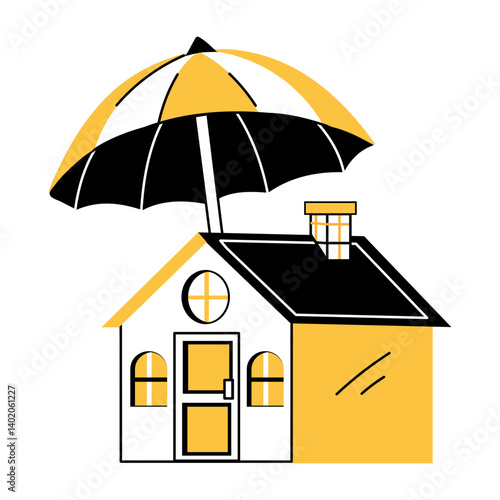 A hand drawn illustration of home insurance 
