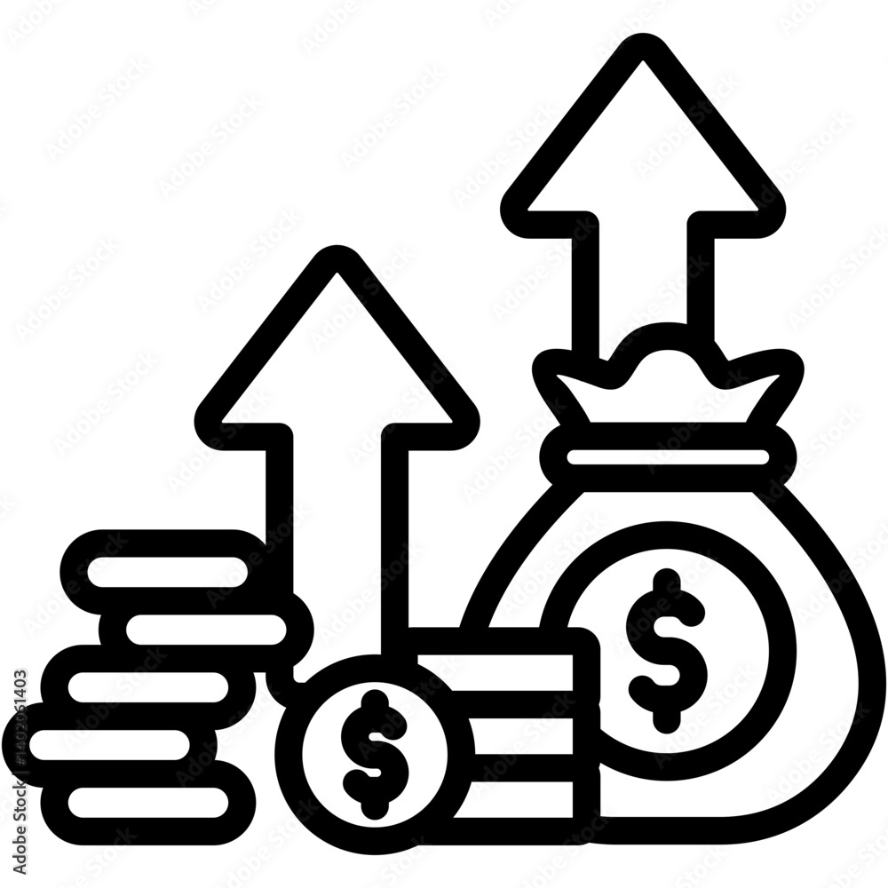 Financial Gain Icon Financial Gain Icon