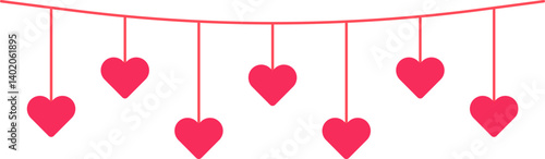 SVG Vector illustration of a hanging heart. A minimalist and romantic design featuring a heart suspended by a string or rope, perfect for Valentine's Day, love-themed projects, or greeting cards.