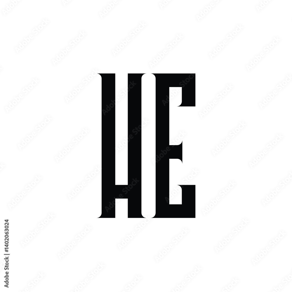 HE monogram logo design letter text name symbol monochrome logotype alphabet character simple logo HE monogram logo design letter text name symbol monochrome logotype alphabet character simple logo