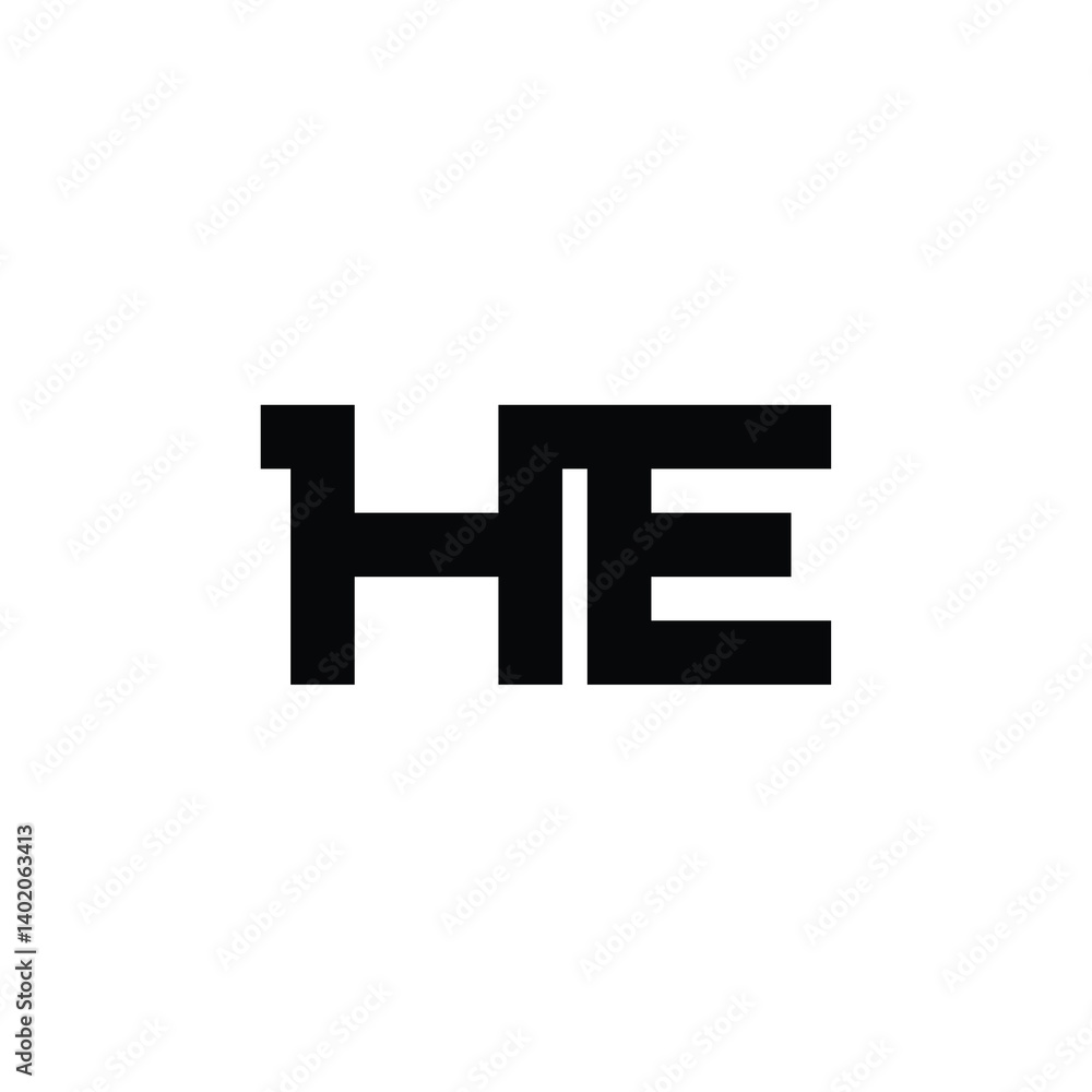 HE monogram logo design letter text name symbol monochrome logotype alphabet character simple logo HE monogram logo design letter text name symbol monochrome logotype alphabet character simple logo
