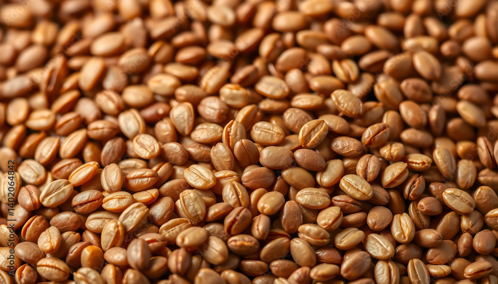 Closeup View Of Many Brown Beans Closeup View Of Many Brown Beans