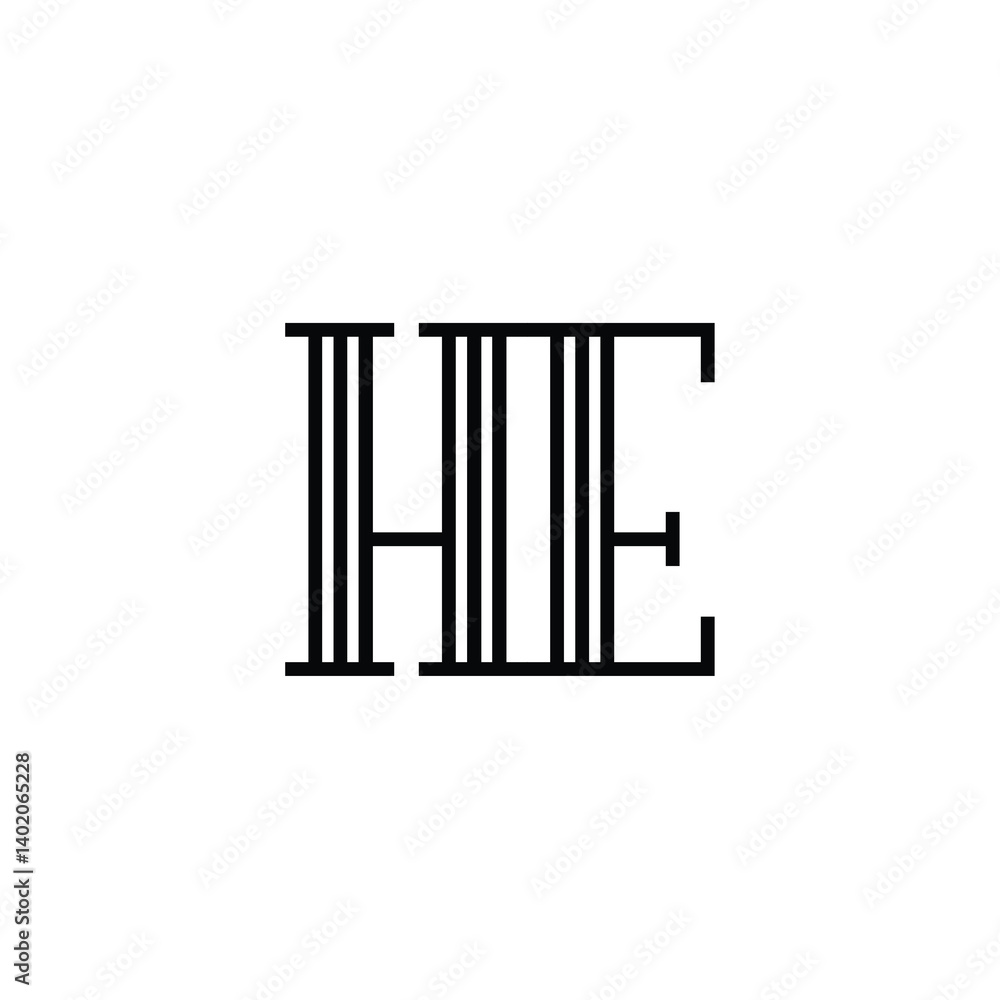 HE monogram logo design letter text name symbol monochrome logotype alphabet character simple logo HE monogram logo design letter text name symbol monochrome logotype alphabet character simple logo