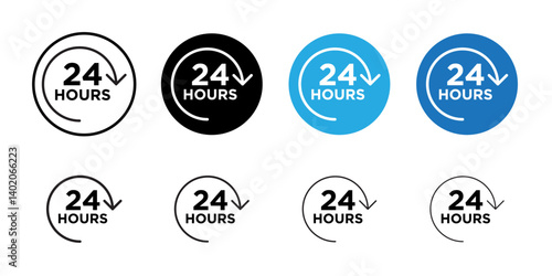 24 hours icon Flat illustration sign