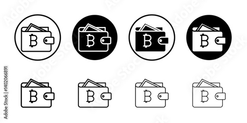 bitcoin wallet icon Flat illustration sign