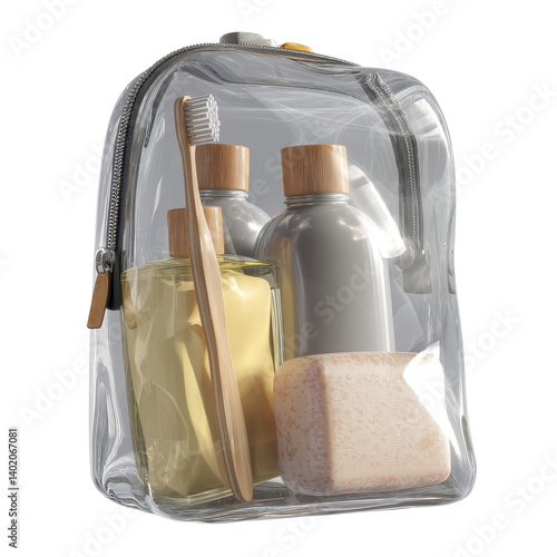 Clear Travel Toiletry Bag with Eco-Friendly Essentials